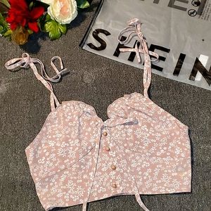 SHEIN floral crop top